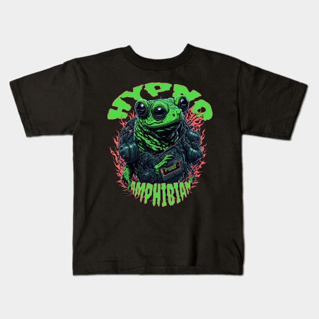 TECHNO FROG RAVE Kids T-Shirt by EBAN